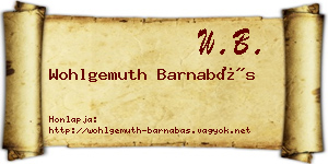 Wohlgemuth Barnabás névjegykártya