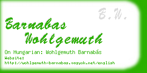 barnabas wohlgemuth business card